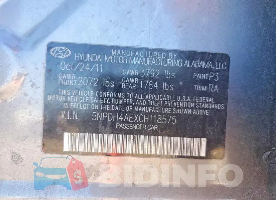 5NPDH4AEXCH118575 Photo# 12