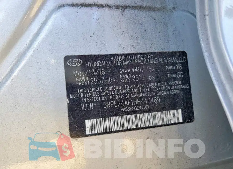 5NPE24AF1HH443489 Photo# 12