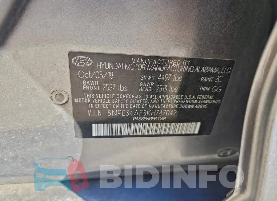 5NPE34AF5KH747042 Photo# 12