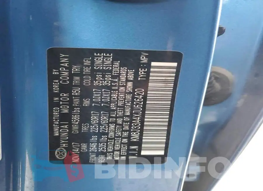 KM8J33A4XJU626420 Photo# 13