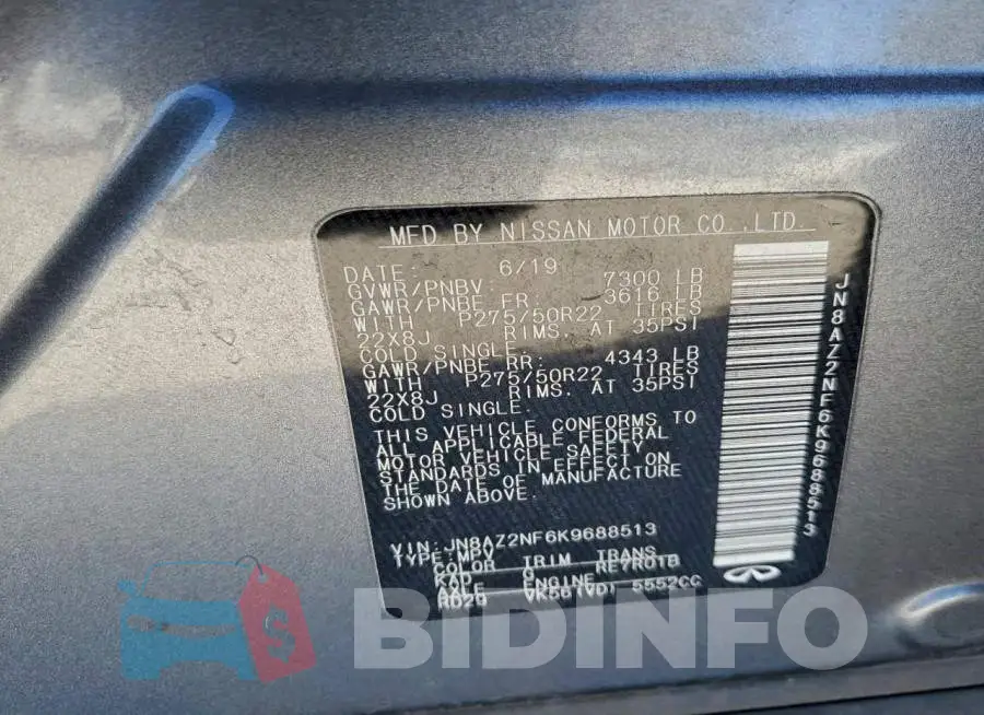 JN8AZ2NF6K9688513 Photo# 14