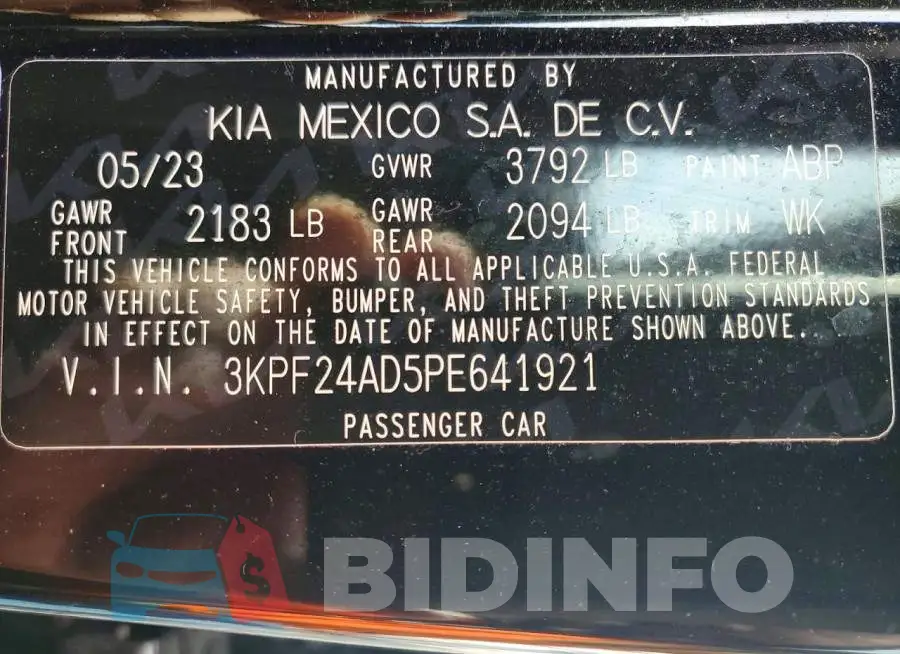3KPF24AD5PE641921 Photo# 13