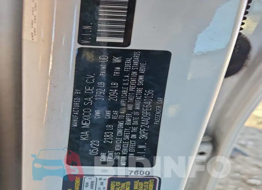3KPF24AD9PE640156 Photo# 12