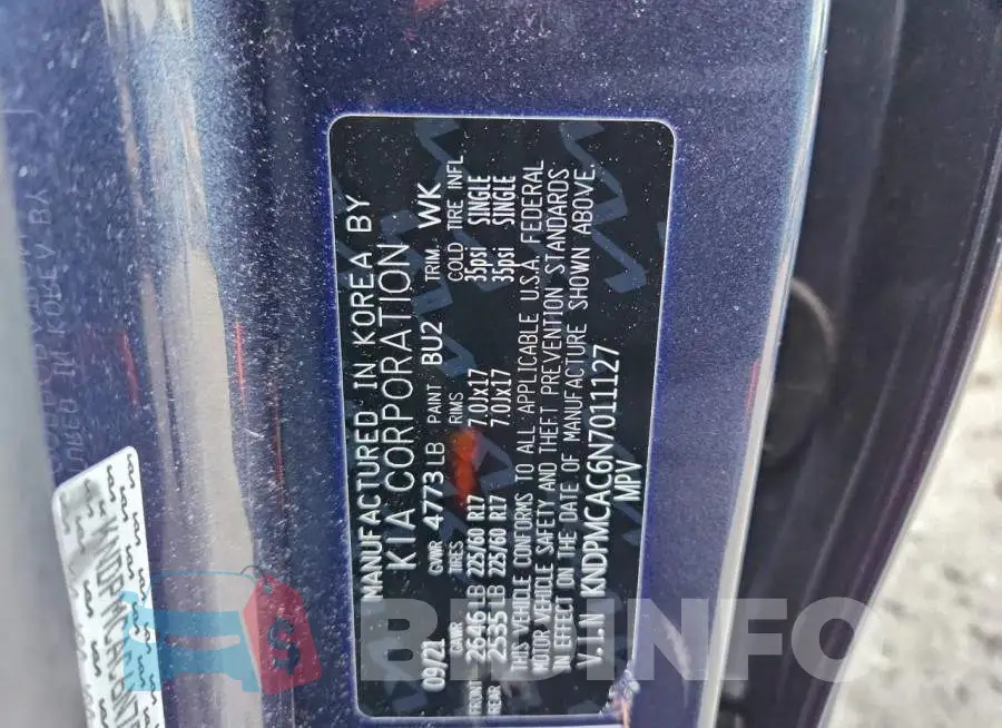 KNDPMCAC6N7011127 Photo# 13