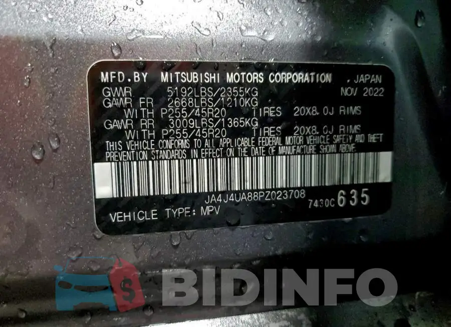 JA4J4UA88PZ023708 Photo# 13