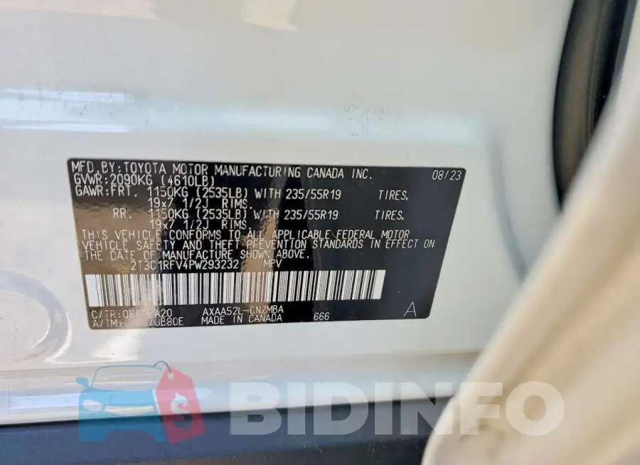 2T3C1RFV4PW293232 Photo# 13
