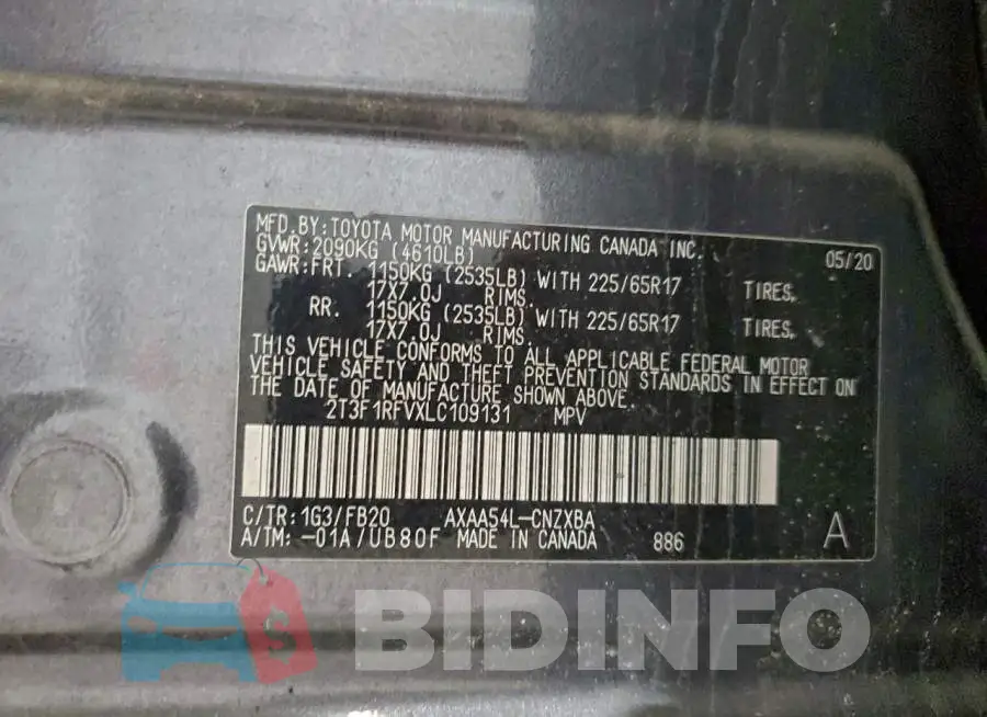 2T3F1RFVXLC109131 Photo# 14