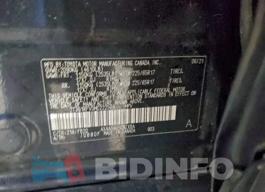 2T3G1RFV5MC222569 Photo# 13