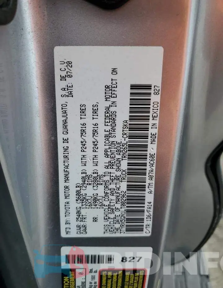 3TYRX5GN1LT002962 Photo# 12