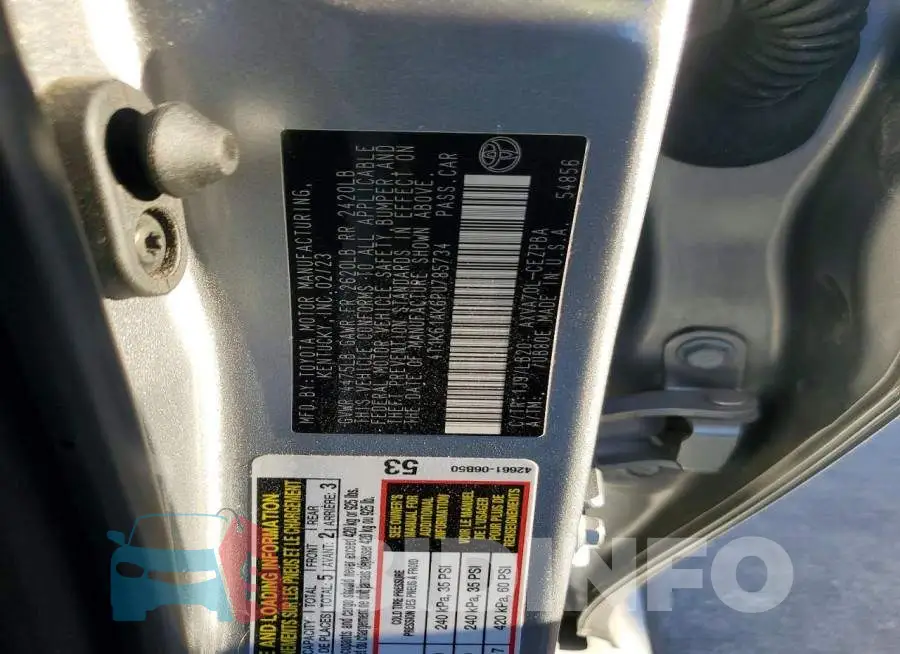 4T1K61AK6PU785734 Photo# 12