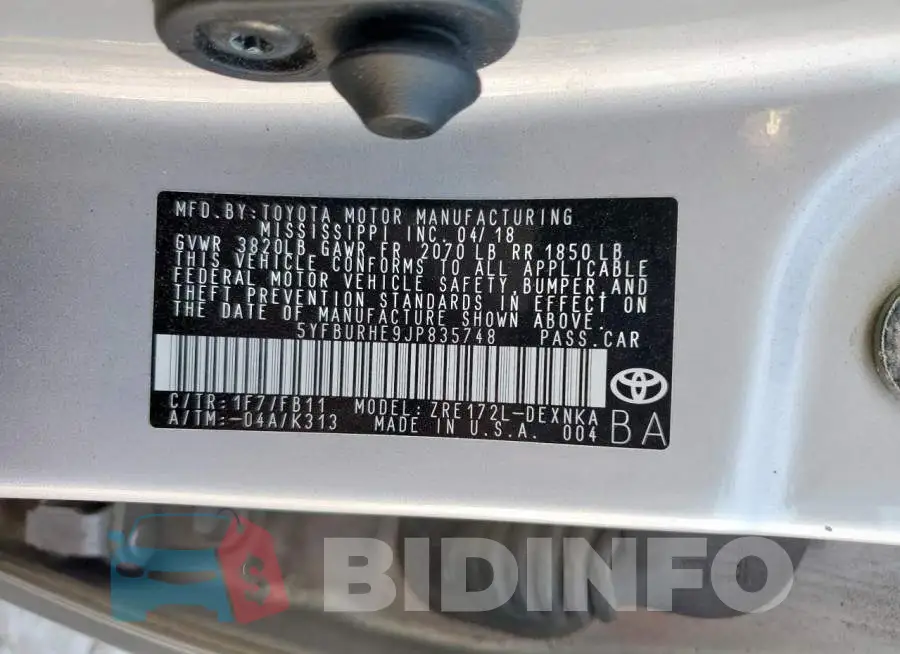 5YFBURHE9JP835748 Photo# 13