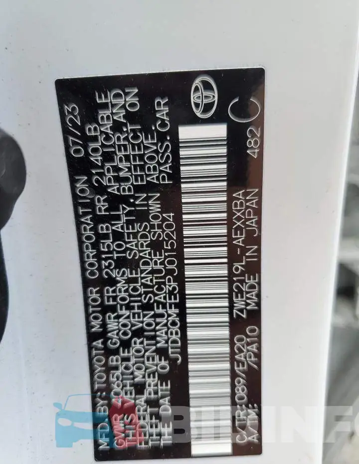 JTDBCMFE3PJ015204 Photo# 12