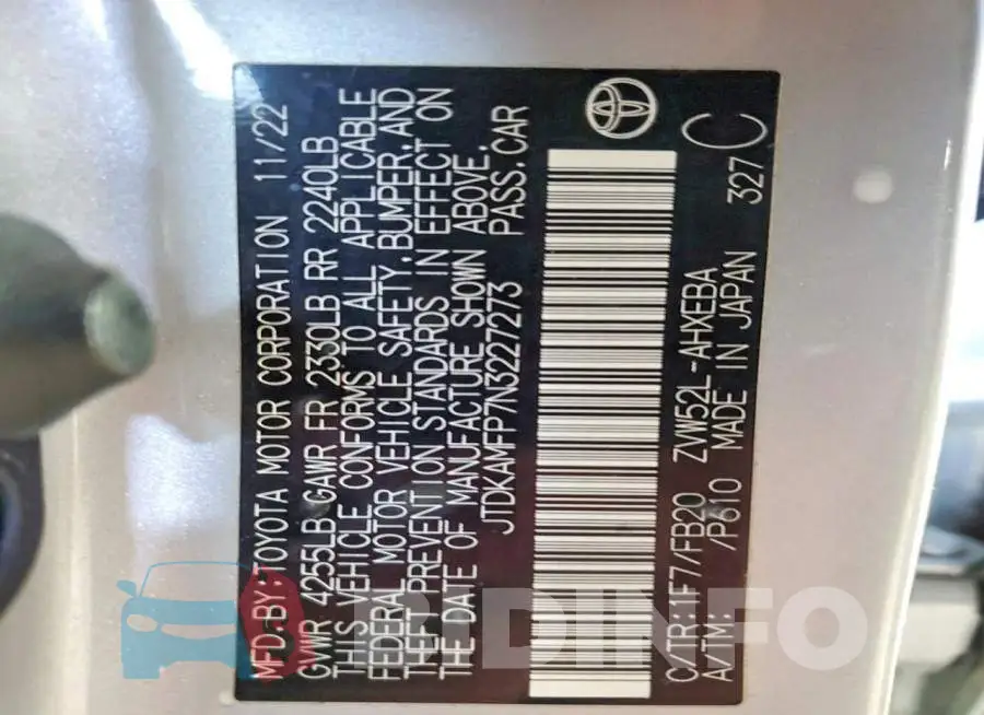 JTDKAMFP7N3227273 Photo# 12