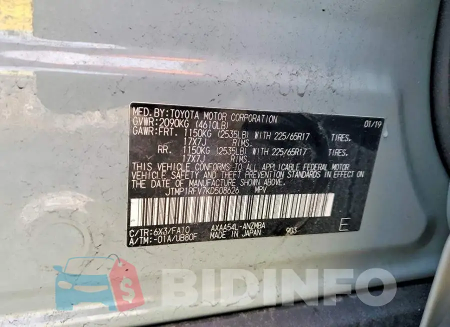 JTMP1RFV7KD508626 Photo# 13