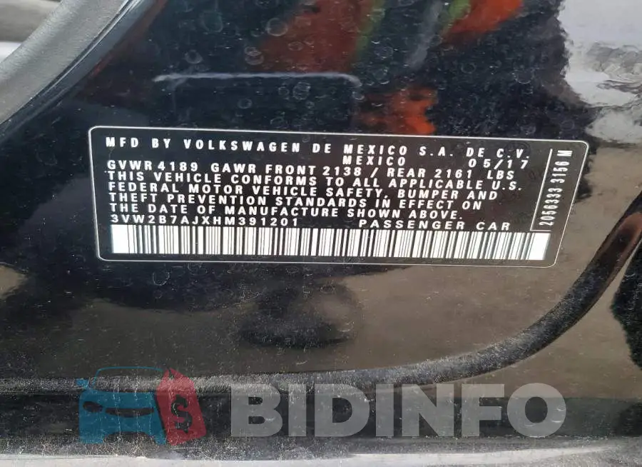 3VW2B7AJXHM391201 Photo# 12