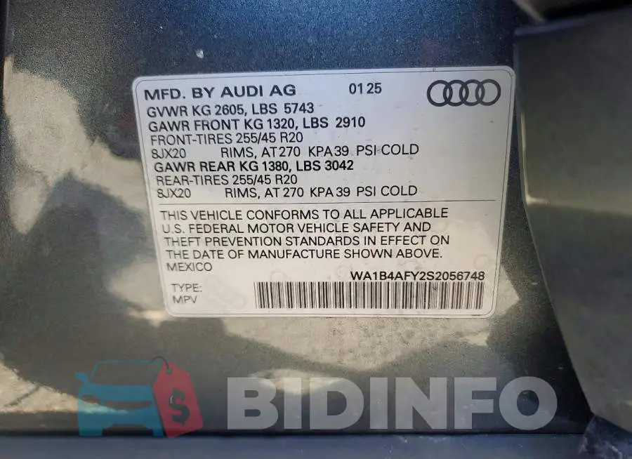 WA1B4AFY2S2056748 Photo# 13