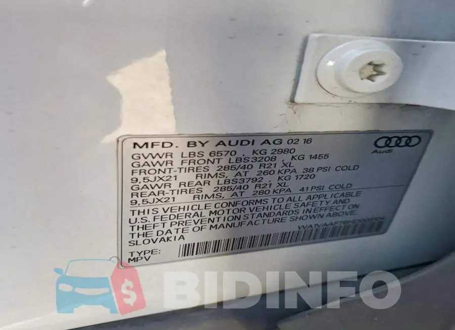 WA1VAAF76HD009104 Photo# 13