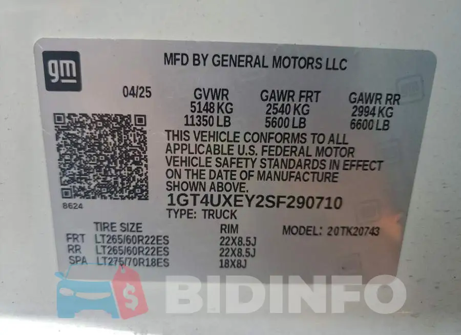 1GT4UXEY2SF290710 Photo# 12