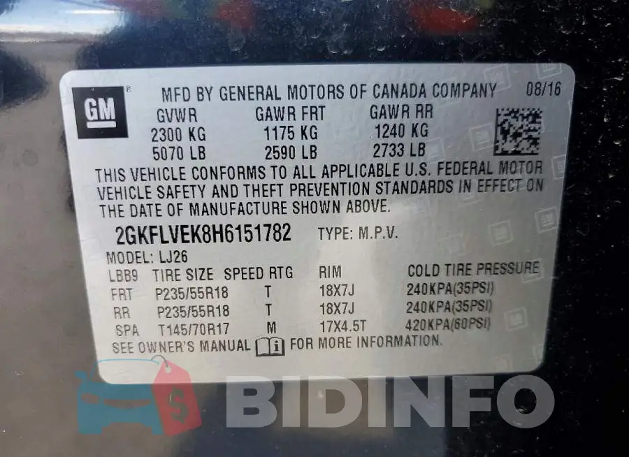 2GKFLVEK8H6151782 Photo# 14