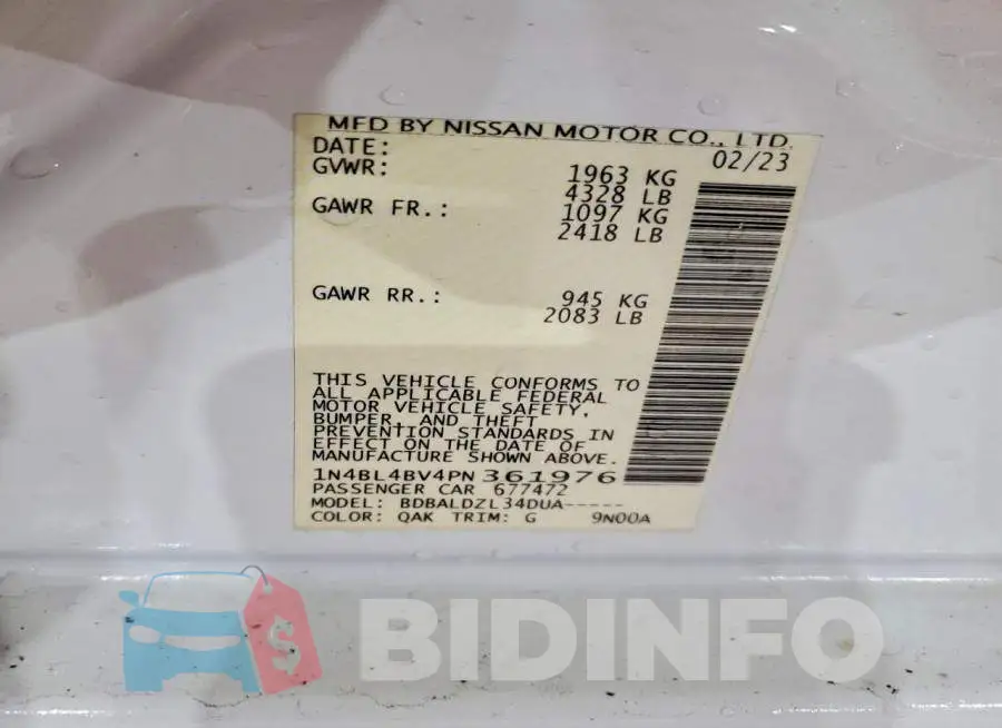 1N4BL4BV4PN361976 Photo# 12