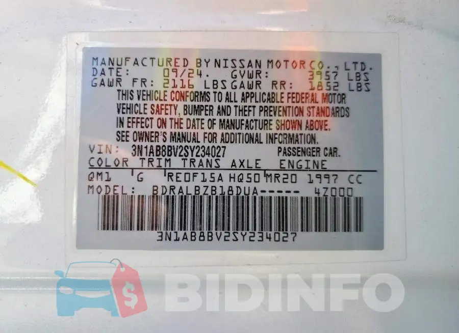 3N1AB8BV2SY234027 Photo# 12