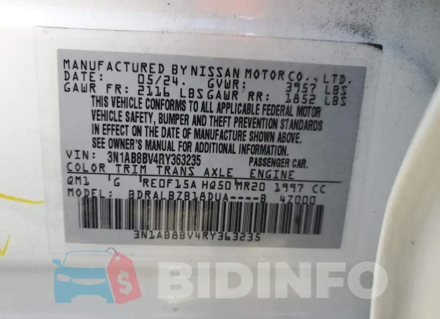 3N1AB8BV4RY363235 Photo# 12