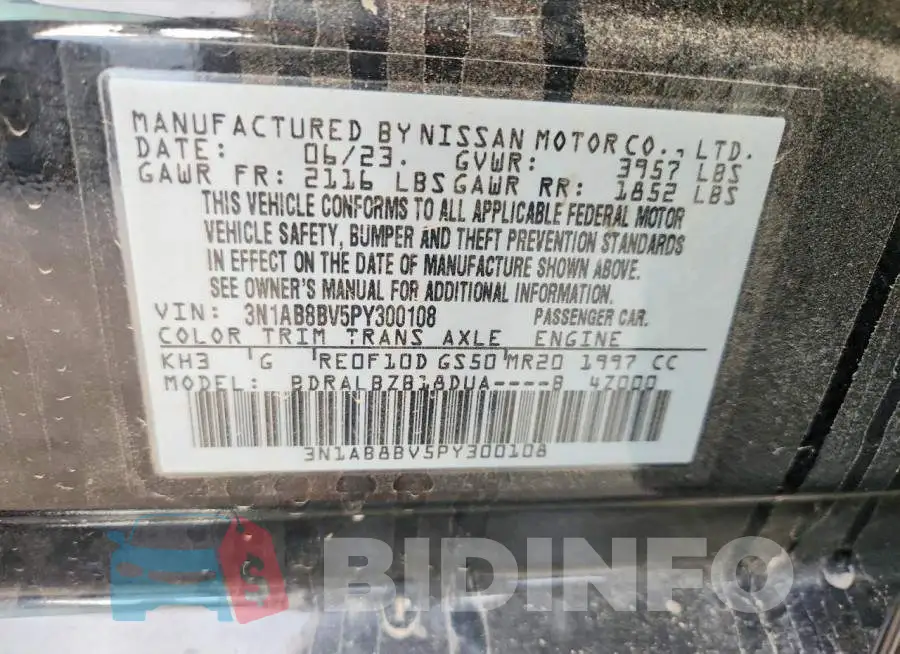 3N1AB8BV5PY300108 Photo# 12