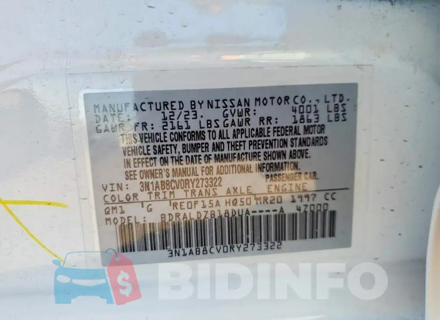 3N1AB8CV0RY273322 Photo# 12