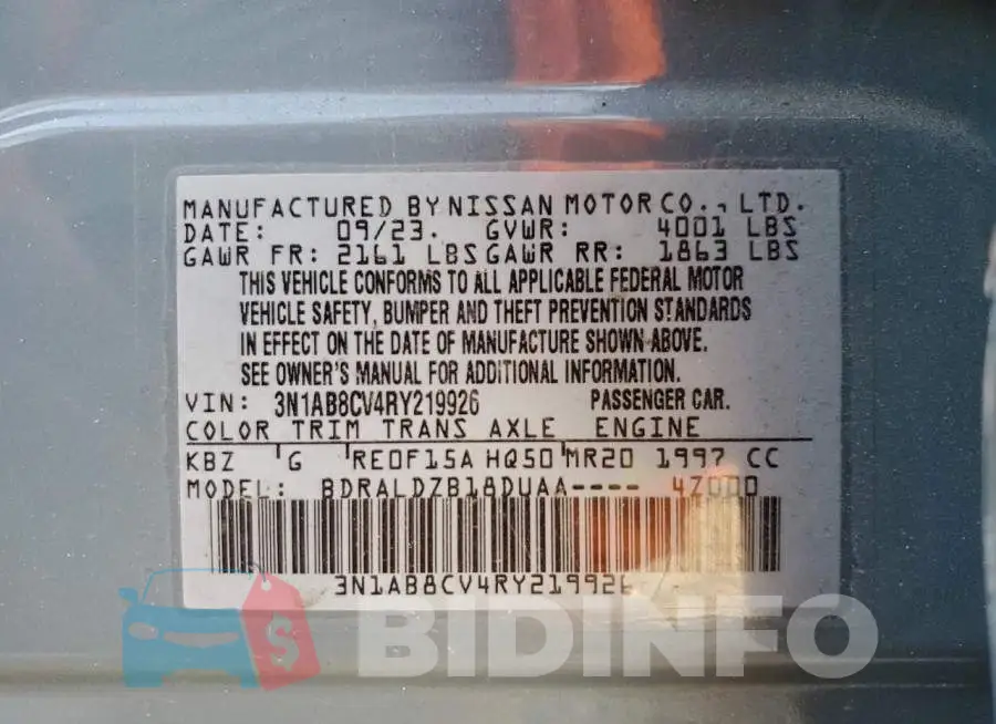 3N1AB8CV4RY219926 Photo# 12