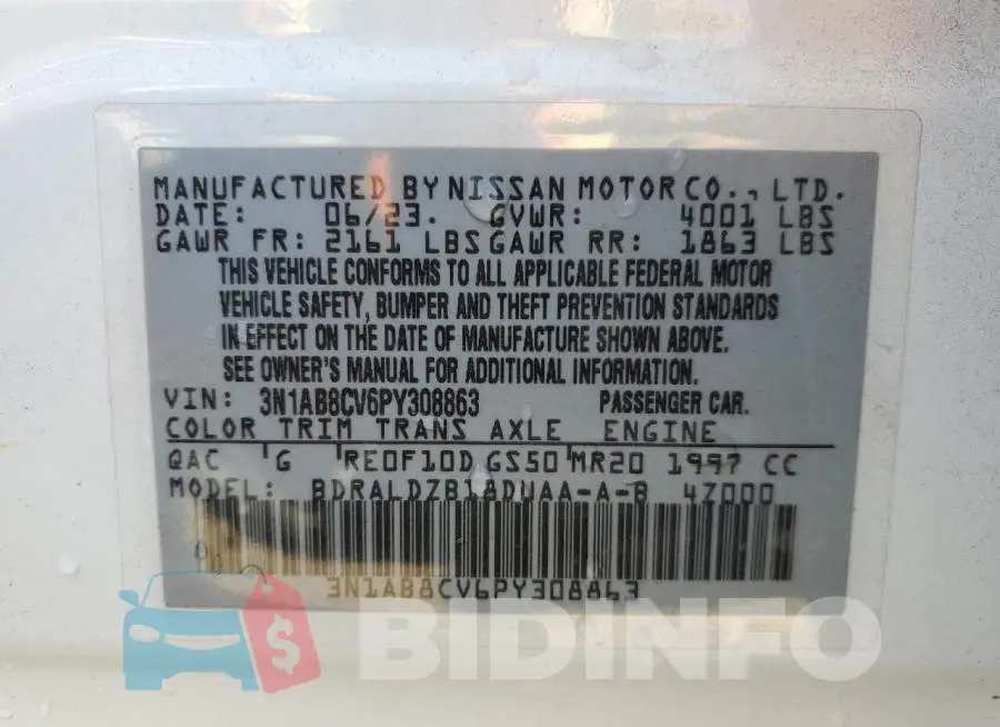 3N1AB8CV6PY308863 Photo# 12