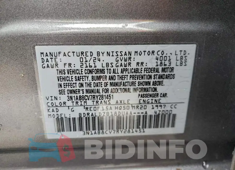 3N1AB8CV7RY281451 Photo# 12