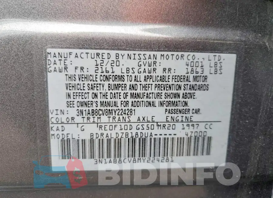 3N1AB8CV8MY224281 Photo# 12