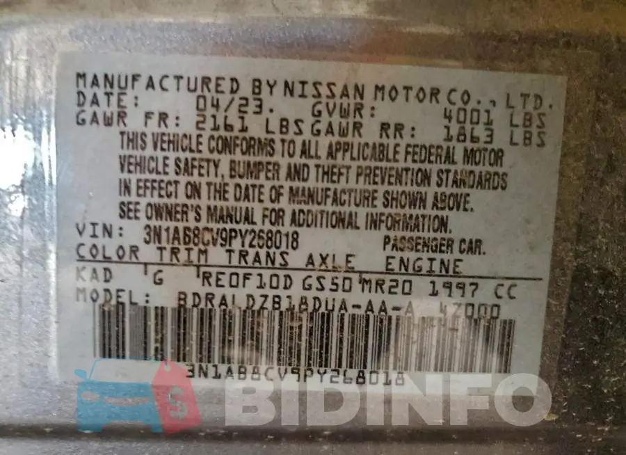 3N1AB8CV9PY268018 Photo# 12