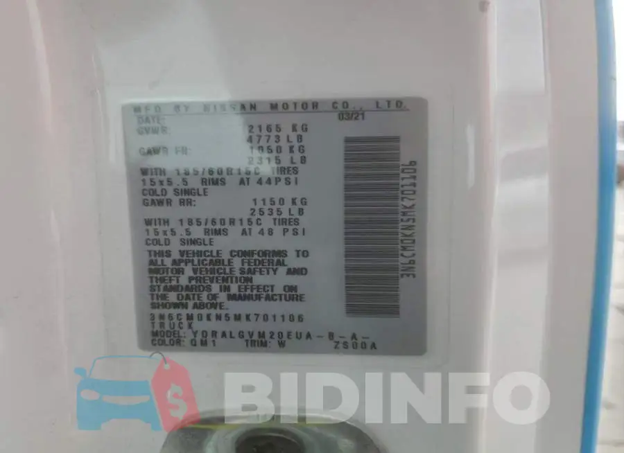 3N6CM0KN5MK701106 Photo# 13