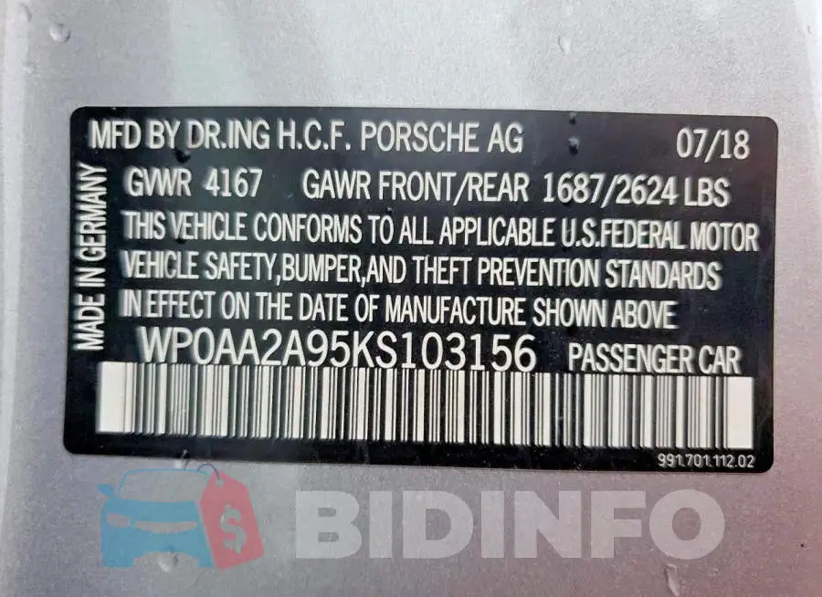 WP0AA2A95KS103156 Photo# 12