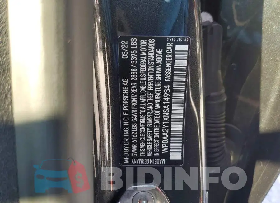 WP0AA2Y1XNSA14934 Photo# 12