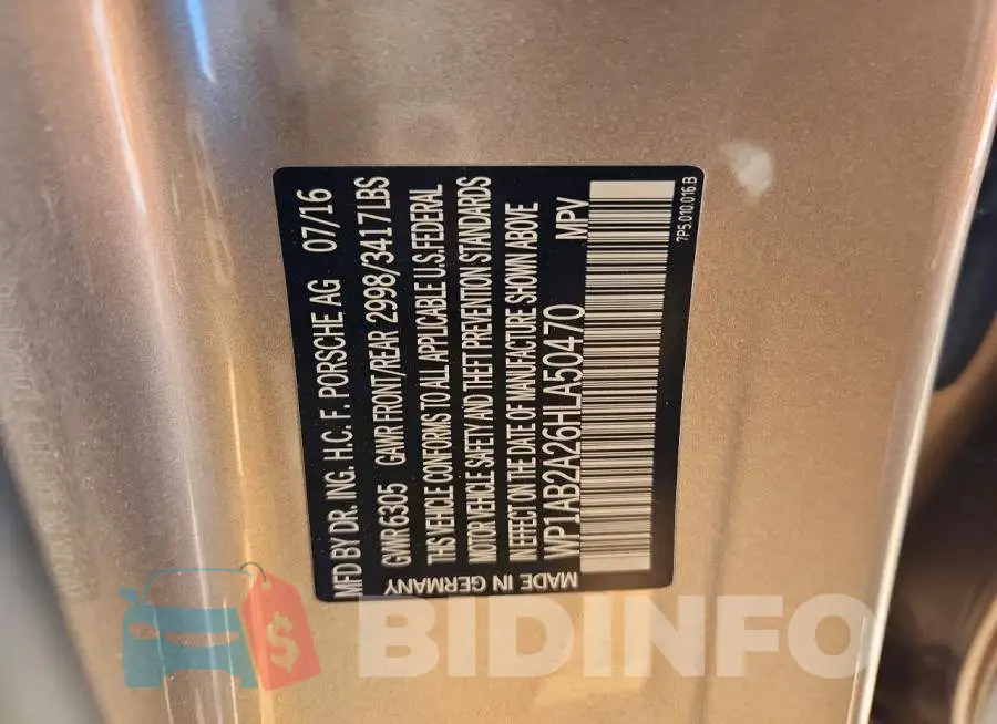 WP1AB2A26HLA50470 Photo# 13