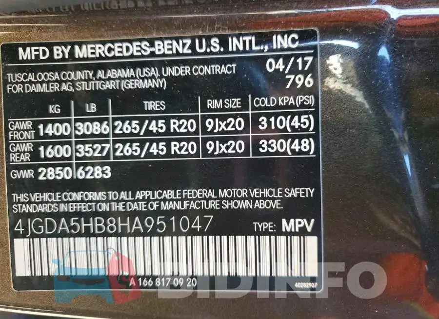 4JGDA5HB8HA951047 Photo# 14