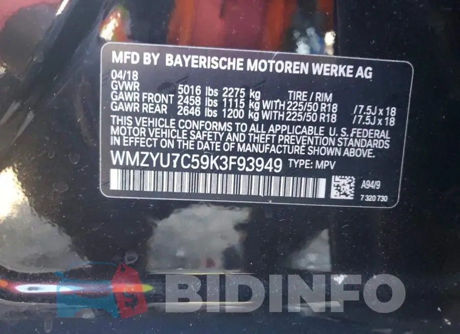 WMZYU7C59K3F93949 Photo# 12