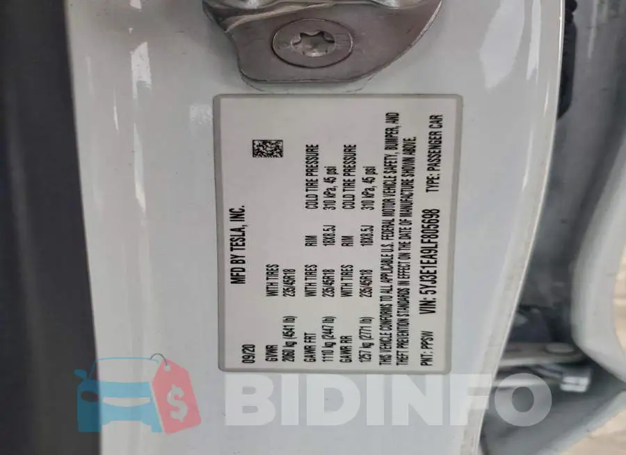 5YJ3E1EA9LF805698 Photo# 12