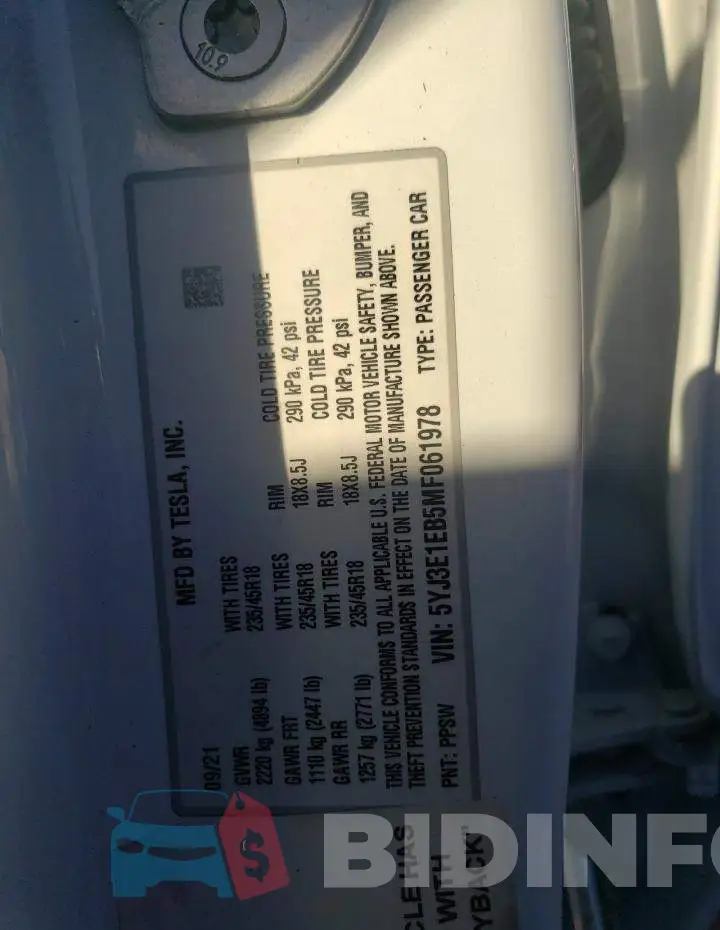 5YJ3E1EB5MF061978 Photo# 12