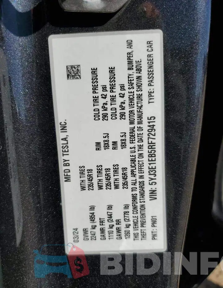 5YJ3E1EB5RF729415 Photo# 13