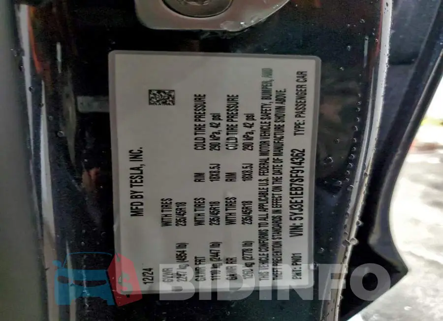 5YJ3E1EB7SF914362 Photo# 12