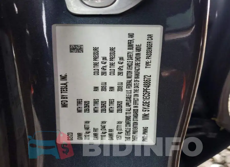 5YJ3E1EC5PF488672 Photo# 12