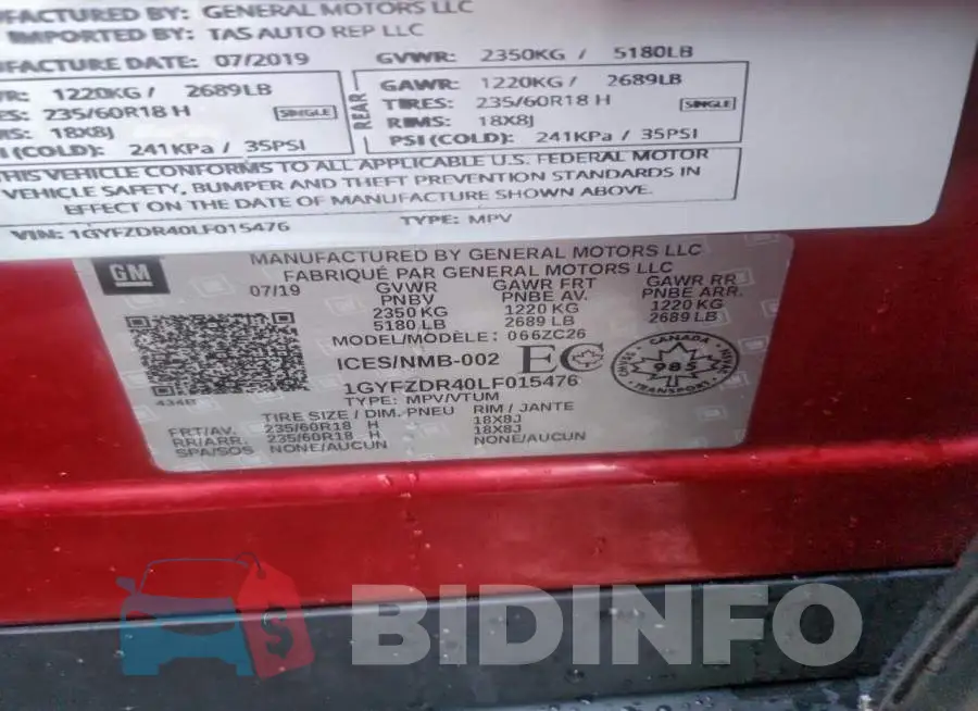 1GYFZDR40LF015476 Photo# 14