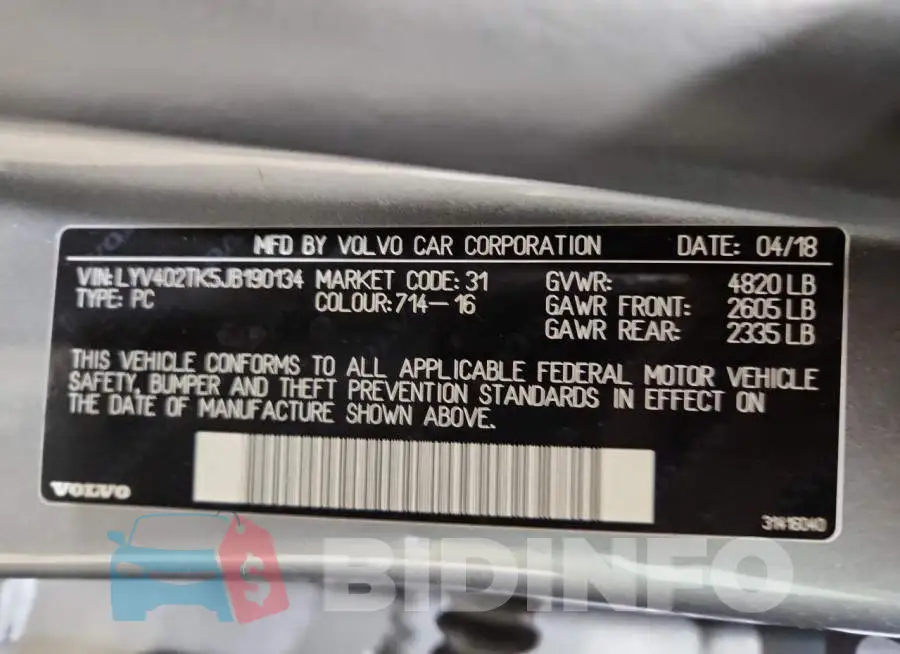 LYV402TK5JB190134 Photo# 12