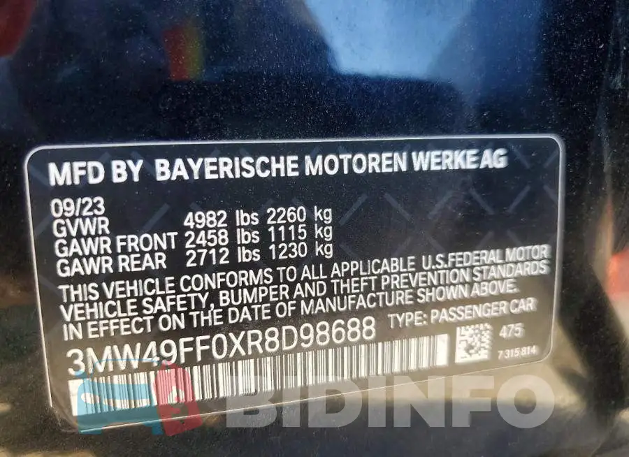 3MW49FF0XR8D98688 Photo# 12
