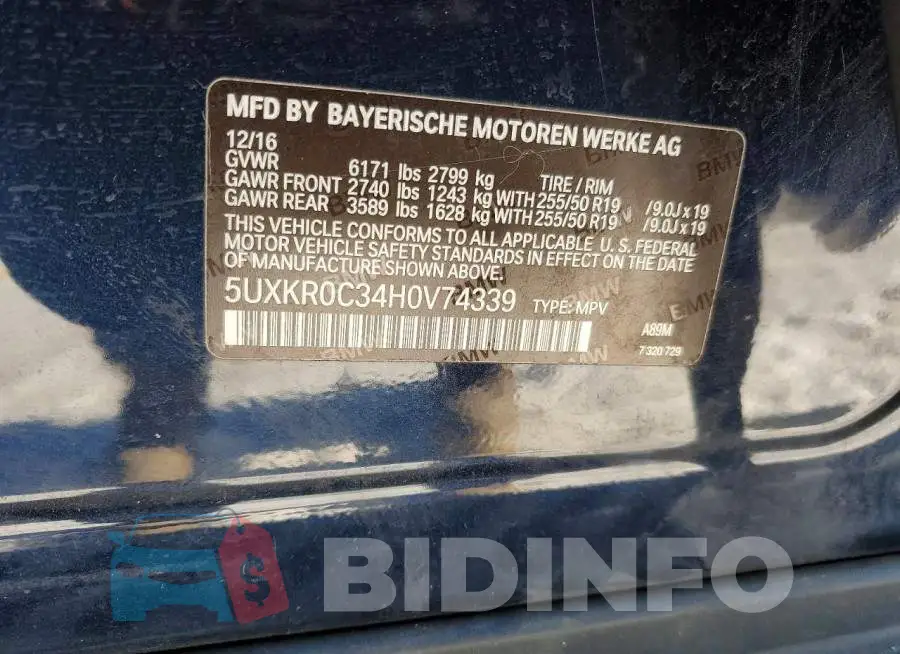 5UXKR0C34H0V74339 Photo# 13