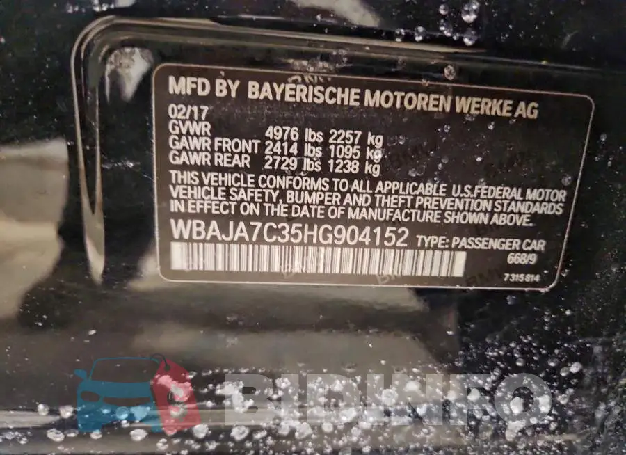 WBAJA7C35HG904152 Photo# 12
