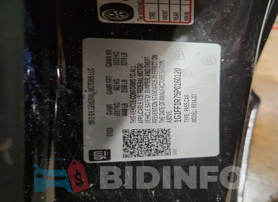 1G1FF1R75P0160120 Photo# 13